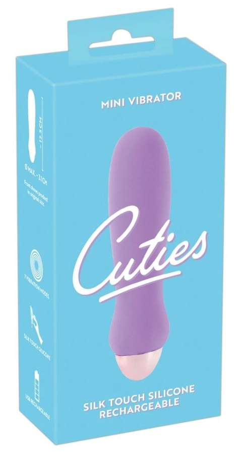 Cuties Mini Wibrator Fioletowy 7 Trybow Kompaktowy USB 12,5 cm