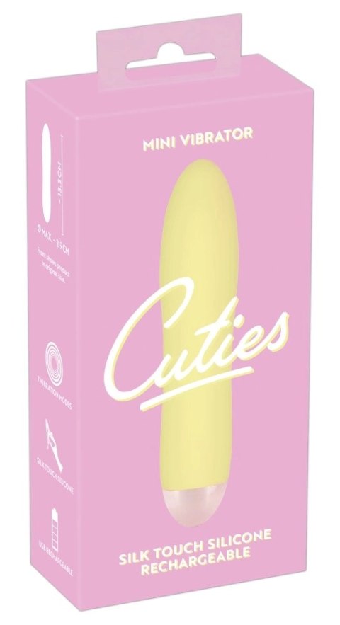 Cuties Mini Wibrator Smukły Żołty 7 Trybow USB 13,2 cm