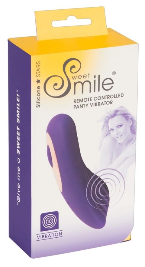 Sweet Smile Panty RC - Fioletowy system intymny, 10 trybow, 8,8 cm