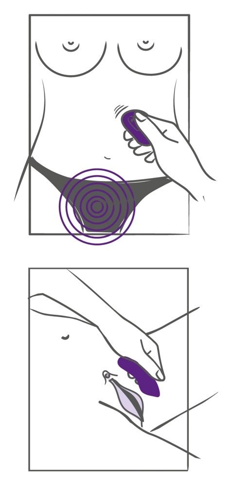 Sweet Smile Panty RC - Fioletowy system intymny, 10 trybow, 8,8 cm