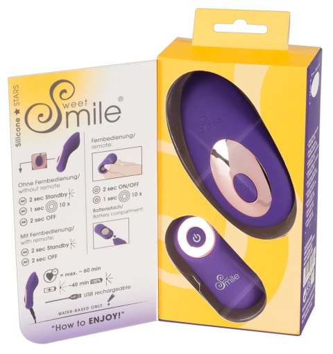 Sweet Smile Panty RC - Fioletowy system intymny, 10 trybow, 8,8 cm