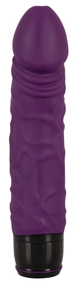 Vibra Lotus Fioletowy 20cm - Model z Wypukłymi Żyłkami, Silikonowy