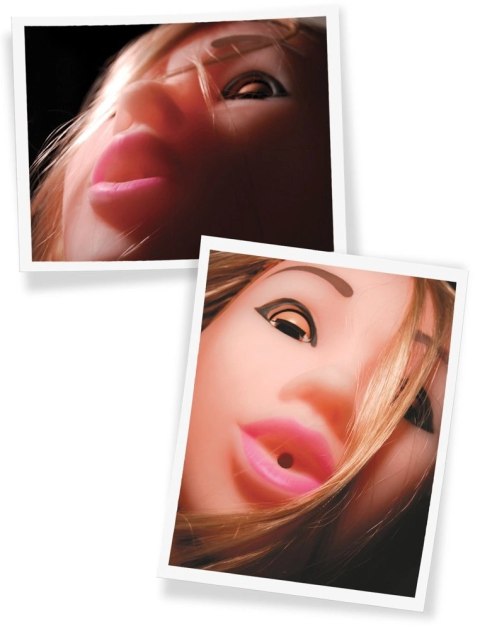 Pipedream PET model głowy z systemem ust, długie włosy, przyssawka