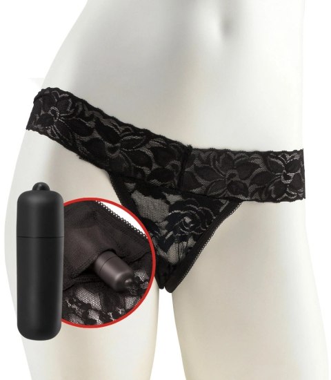 Fetish Fantasy Series Hanky Spank Me - Koronkowe stringi z systemem wibracji, czarne