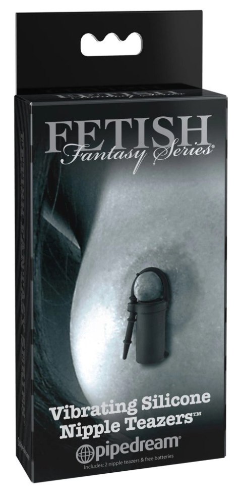 Fetish Fantasy Series Wibrujące zaciski silikonowe czarne 6 cm