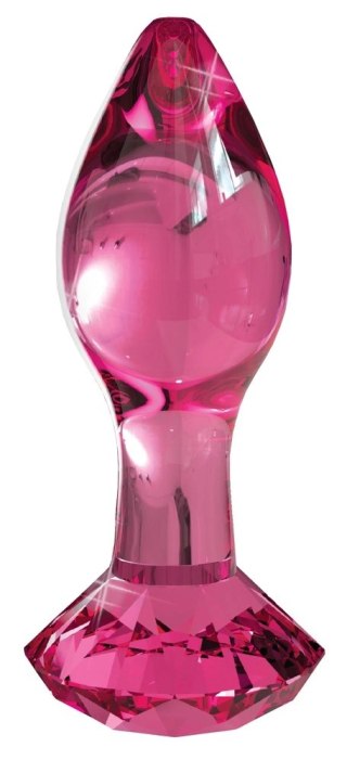 Icicles Szklany Stożkowy Korek Anatomiczny Rożowy 9cm