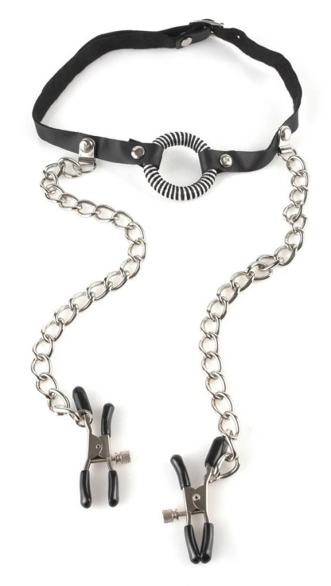 Pipedream Fetish Fantasy Series O-Ring z zaciskami, regulowany, czarny