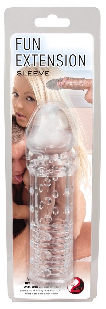 You2Toys Power Sleeve Transparent - Nakładka intymna, TPE, 16 cm