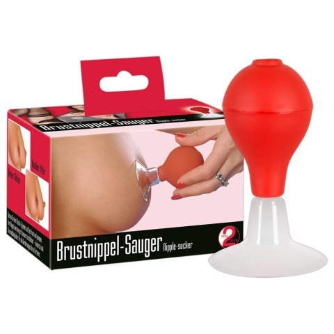 You2Toys Przyssawki do sutkow model z pompką, czerwono-przezroczyste 5,5 cm