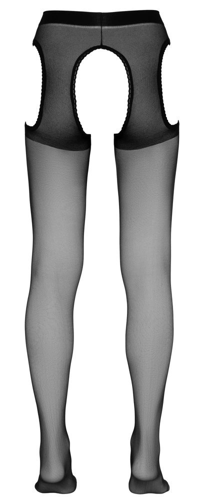 Cottelli Legwear czarne rajstopy z pasem koronkowym S/M