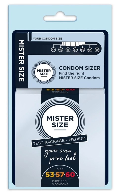 Mister Size - Prezerwatywy Testowe 3 Rozmiary Lateksowe 53/57/60 mm
