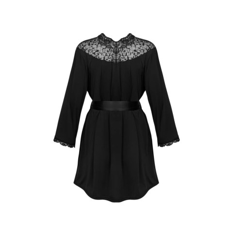 Obsessive Bellastia Peniuar Koronkowy Czarny XL/2XL - Elegancki Fason