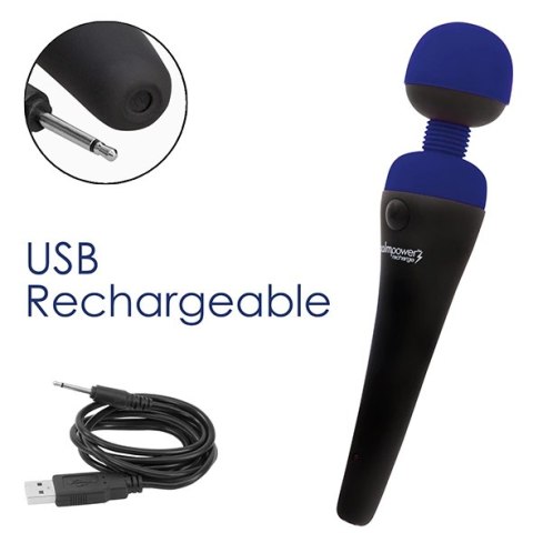 PalmPower Recharge masażer rożdżka z ruchomą głowką niebieski IPX7