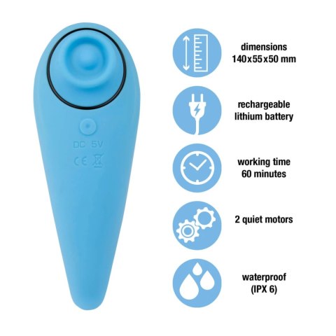 FeelzToys FemmeGasm Tapping & Tickling Vibrator turkusowy 6 trybow