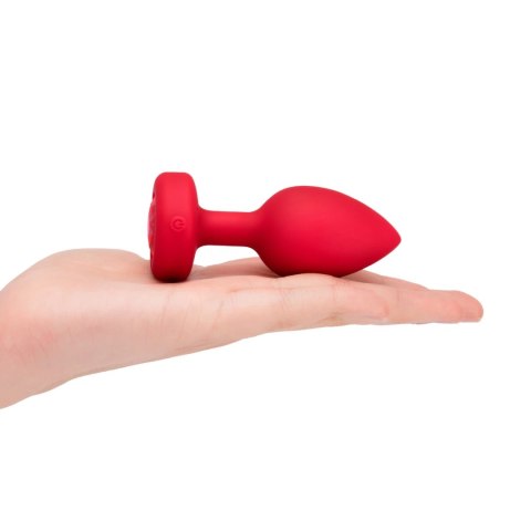 B-Vibe Heart Plug M/L Red - silikonowy model intymny z pilotem