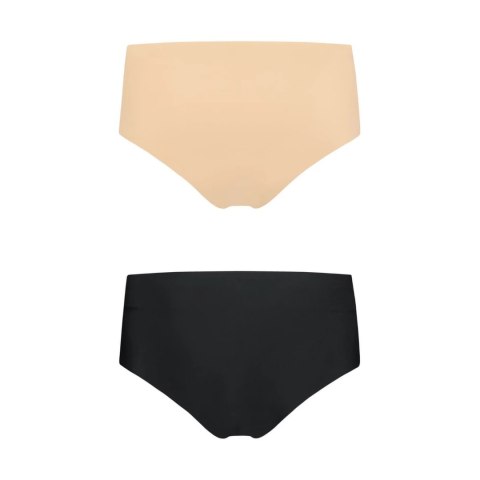 Bye Bra Invisible High Brief XL Nude & Black - Bezszwowe majtki 2-pak
