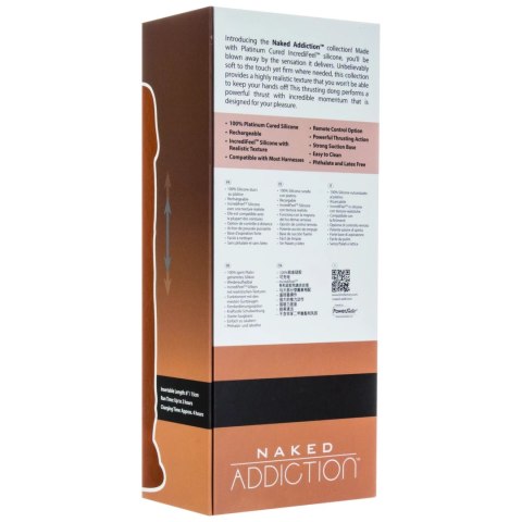 Naked Addiction Thrusting Dong 23 cm Caramel z pilotem, silikon premium