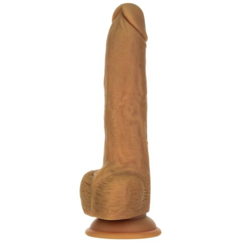 Naked Addiction Thrusting Dong 23 cm Caramel z pilotem, silikon premium