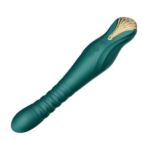 ZALO King Turquoise Green - urządzenie intymne PowerThrust, 30 cm