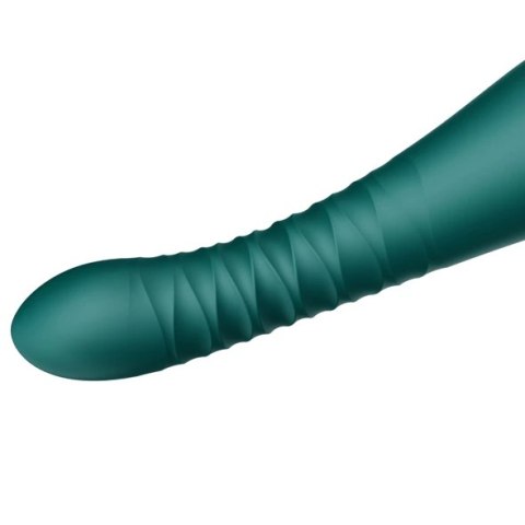ZALO King Turquoise Green - urządzenie intymne PowerThrust, 30 cm