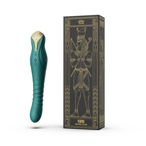ZALO King Turquoise Green - urządzenie intymne PowerThrust, 30 cm