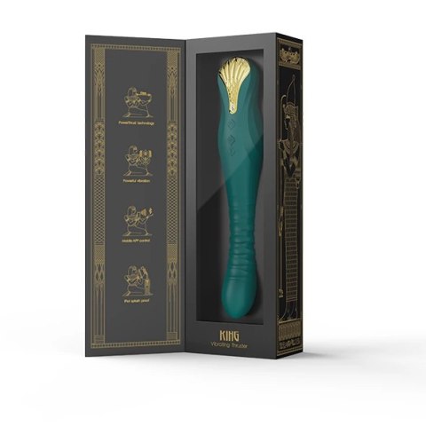 ZALO King Turquoise Green - urządzenie intymne PowerThrust, 30 cm