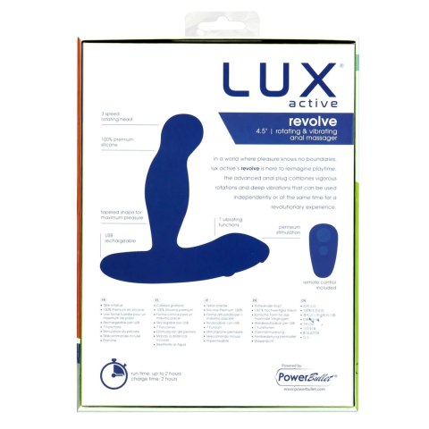 Lux Active Revolve - zaawansowany masażer obrotowy z pilotem, silikonowy