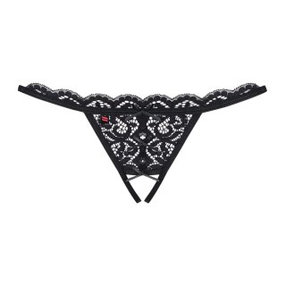 Obsessive 831 Stringi z otwartą strefą koronkowe czarne S/M