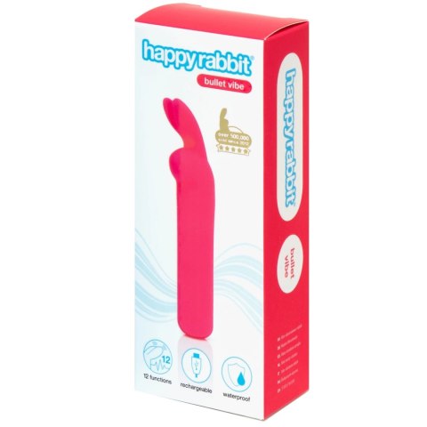 Happy Rabbit Mini Ears Bullet Pink - kompaktowy model wibrujący USB
