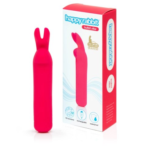 Happy Rabbit Mini Ears Bullet Pink - kompaktowy model wibrujący USB