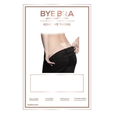 Bye Bra Adhesive Thong Lace Finish Black samoprzylepne stringi One Size