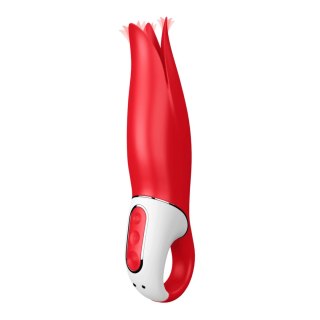 Satisfyer Power Flower model z elastycznymi płatkami, silikon, czerwony
