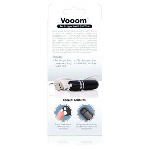 The Screaming O Charged Vooom Black - kompaktowy stymulator 10 trybow USB