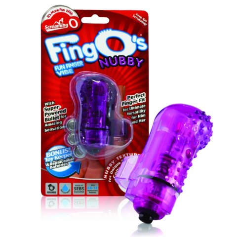 The Screaming O FingO Nubby Violet - kompaktowy masażer na palec silikonowy