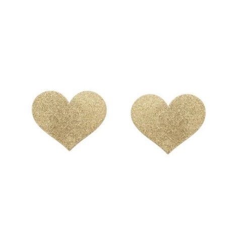 Bijoux Indiscrets Flash Heart Gold - Złote naklejki dekoracyjne serca