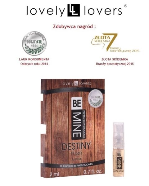 Lovely Lovers DESTINY Perfumy męskie z formułą I-L-Molecules 2ml