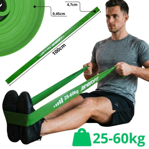 GUMA TAŚMA OPOROWA POWER BAND 25-60KG ZIELONA ENERO FIT