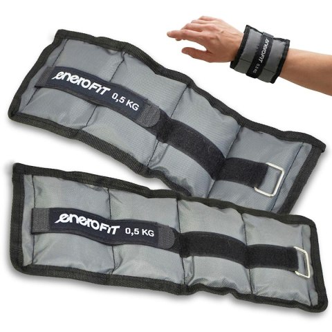 OBCIĄŻENIE NA PRZEGUBY SZARE 1KG (2x0,5KG) ENERO FIT