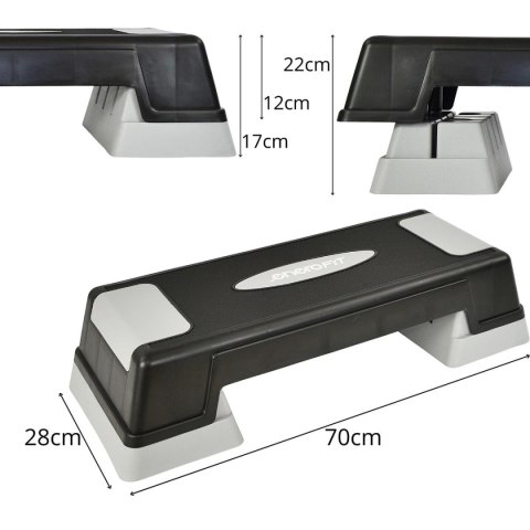 STEP DO AEROBICU 70X28CM 3 STOPNIOWA REGULACJA ENERO FIT