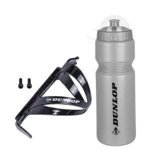 BIDON ROWEROWY DUNLOP 750ML Z KOSZYKIEM SREBRNY
