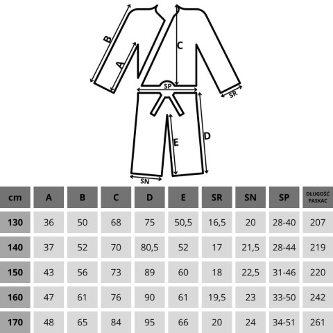 KIMONO ENERO JUDO AIKIDO 150CM BIAŁE