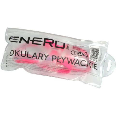OKULARKI PŁYWACKIE Z ZATYCZKAMI ENERO RÓŻOWE