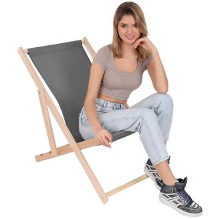 LEŻAK DREWNIANY CLASSIC SZARY