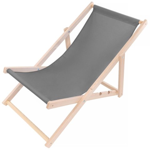 LEŻAK DREWNIANY CLASSIC SZARY