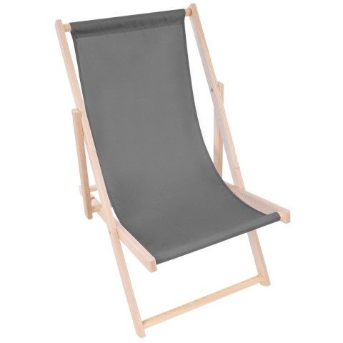 LEŻAK DREWNIANY CLASSIC SZARY
