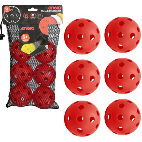 PIŁKA UNIHOC MECZOWA CZERWONA ENERO 6SZT