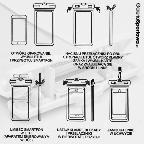 WODOODPORNE ETUI POKROWIEC NA TELEFON 12X22,5CM PVC ENERO CAMP KREMOWE