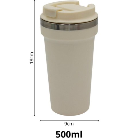 KUBEK TERMICZNY TURYSTYCZNY EXCELLENT HOUSEWARE 500ML - ECRU