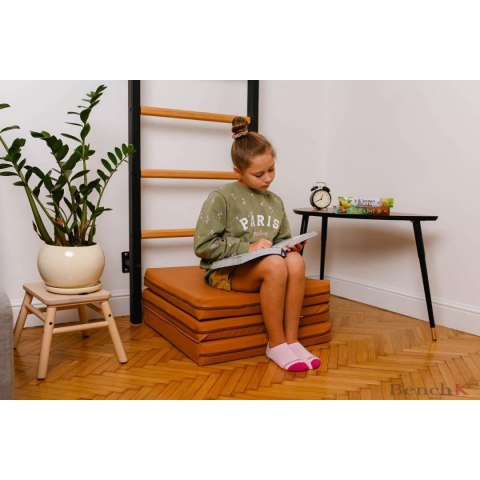 MATERAC GIMNASTYCZNY SKŁADANY BRĄZOWY 180CM BENCHK