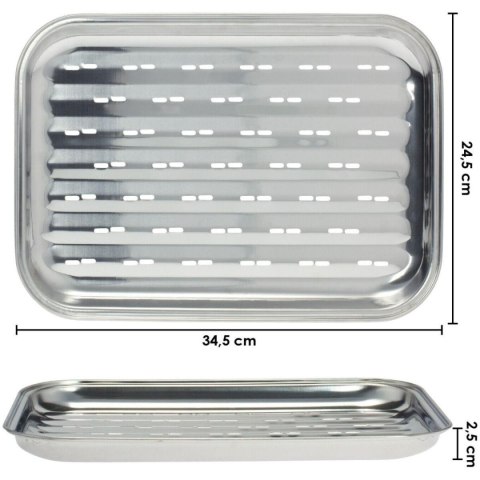 BLASZKA TACKA DO GRILLOWANIA 34x24CM STAL NIERDZEWNA